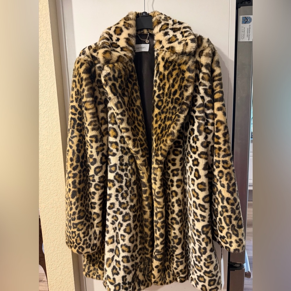 Calvin Klein Animal Print Teddy Jacket